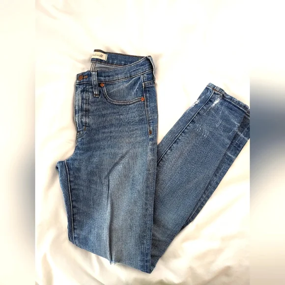 Madewell 9" high rise skinny distressed denim - Picture 1 of 9